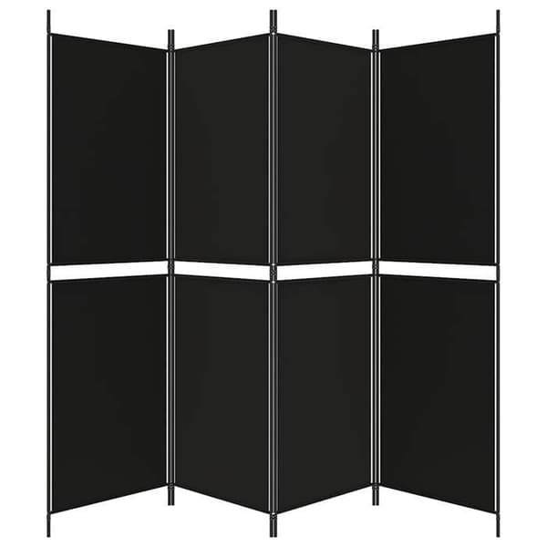 Maison Exclusive - Skillevæg 4 paneler Sort 200x180 cm Stof Svart