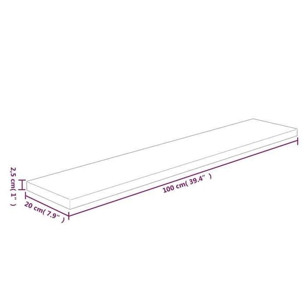 Maison Exclusive - Hyldepanel 100x20x2,5 cm Ubehandlet massivt egetræ