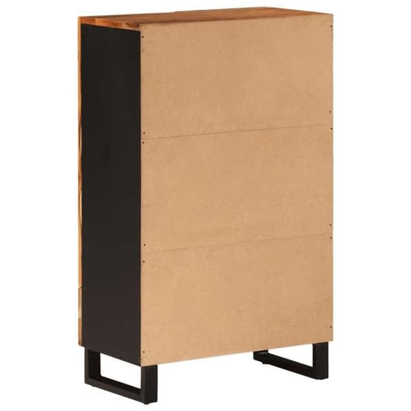 Maison Exclusive - Buffé hög med låda 60x33x100cm massiv akaciaträ och järn