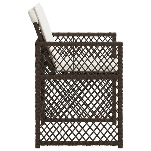 Maison Exclusive - Trädgårdsstolar med kuddar, set om 4, brun flätad resin brun