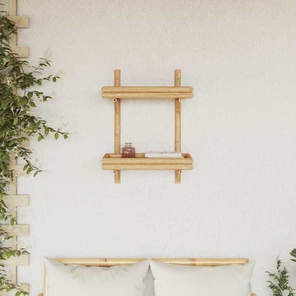 Vägghylla - EXKLUSIV HEM - 39 x 26 x 60 cm - Bambu - Brun - Rektangulär brun
