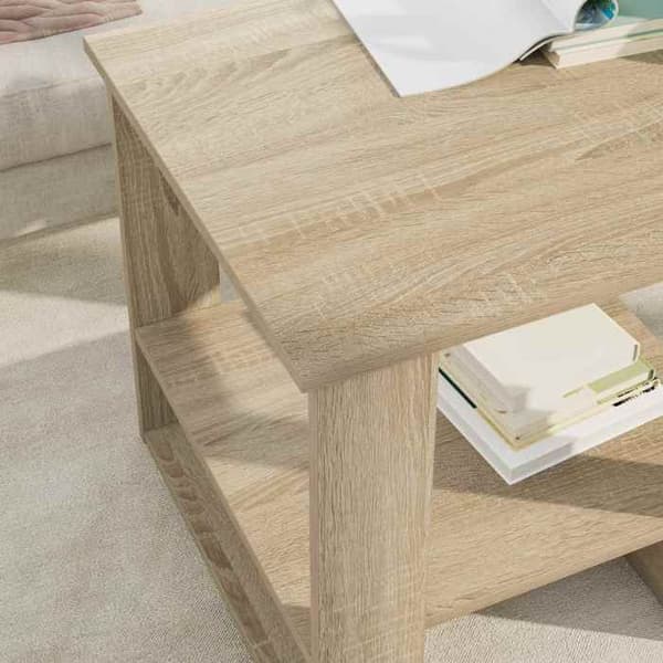 Maison Exclusive - Sofabord Egetræ Sonoma 51 x 50 x 50 cm Ingeniørtræ