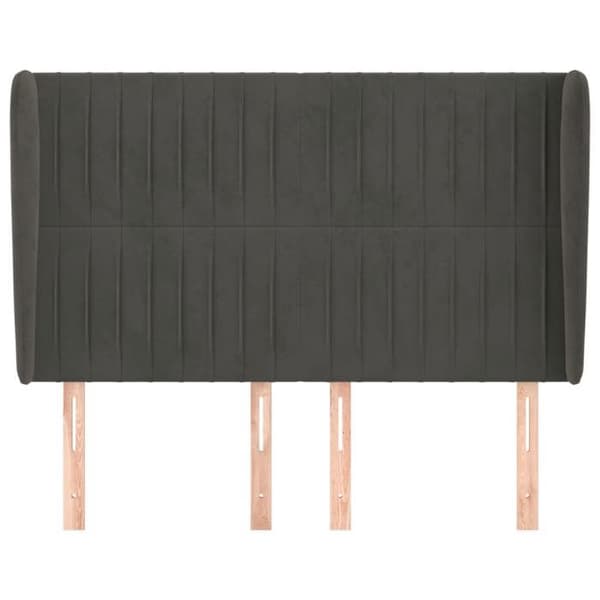 Maison Exclusive - Päätylevy korvilla Tummanharmaa 147x23x118/128 cm Sametti mörkgrå