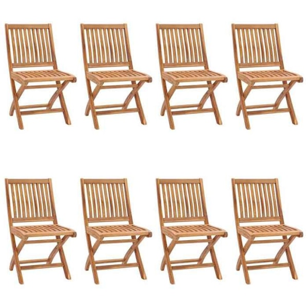 Maison Exclusive - Havefoldestole med puder sæt af 8 Solid teak Antracit (kuddar)