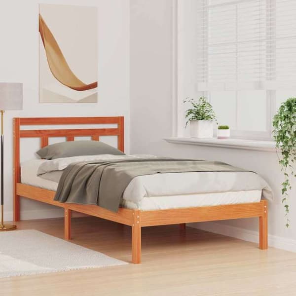 Maison Exclusive - Sängram Brun 80 x 200 cm Massivt trä