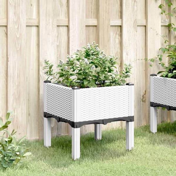 Maison Exclusive - Plantekasse med hvide ben 40x40x42 cm PP