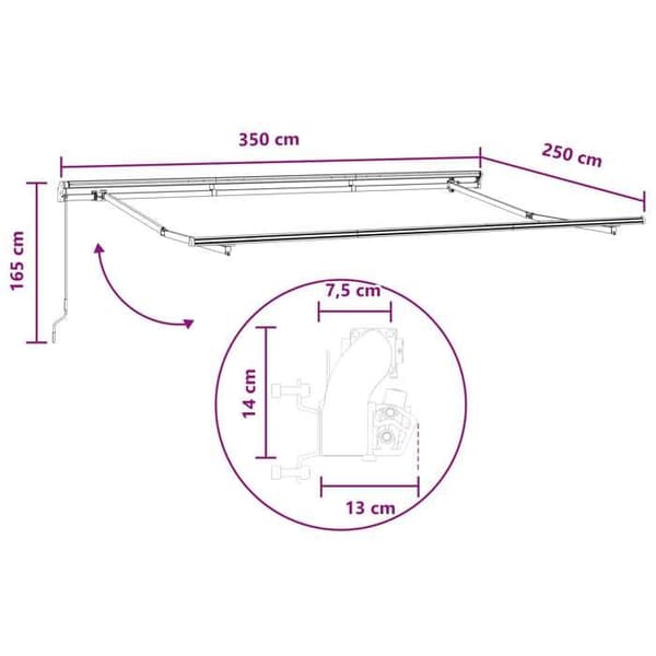 Maison Exclusive - Fällbart tak 2 delar Ljusgrå och vit 3,5 x 2,5 m