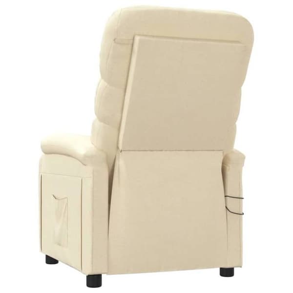 Maison Exclusive - Elektrisk massagefåtölj Creme Tyg Grädde