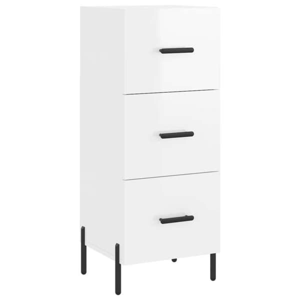 Maison Exclusive - Buffé Vit glänsande 34,5x34x90 cm Ingenjörsträ Vit