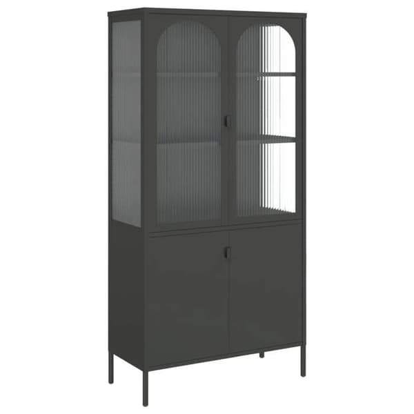 Maison Exclusive - Sort høj buffet 90x40x180 cm glas og stål
