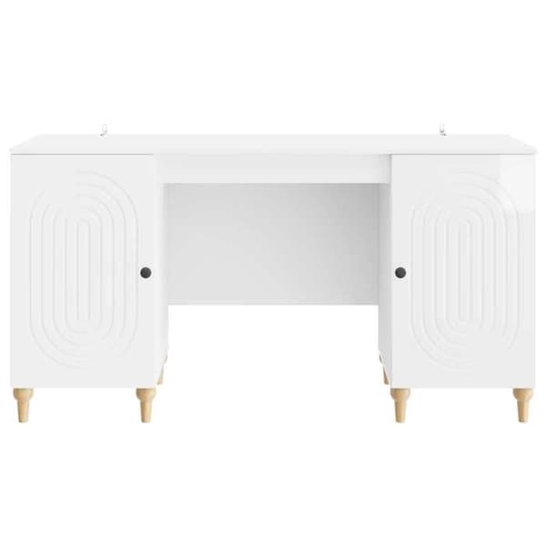 Maison Exclusive - Kontor Vit Glansig 142,5 x 50 x 75 cm Ingenjörsträ