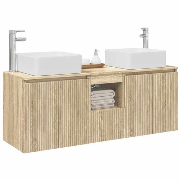 Maison Exclusive - Badeværelsesskabssæt 3 stk Sonoma Eg