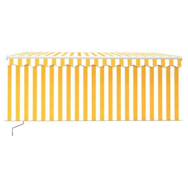 Maison Exclusive - Fällbart tak i gult och vitt 3 x 2,5 m polyester gul och vit