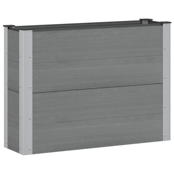 Höjd planteringslåda - EXKLUSIV HEM - 100 x 30 x 72 cm - WPC & aluminium - Grå - Öppen botten Grå