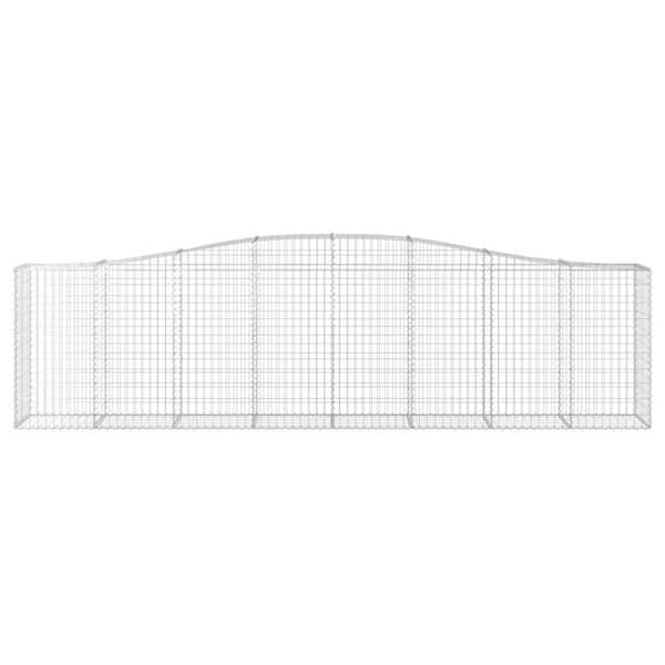 Bågformade gabionkorgar - 3 st - 400x50x100/120 cm - Galvaniserat stål - Tråd 3,5 mm silver-