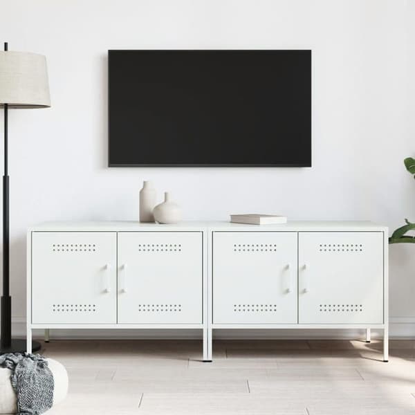 Maison Exclusive - TV-møbler 2 stk hvid 68x39x50,5 cm stål Vit