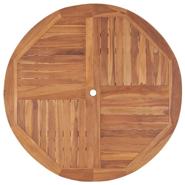 Maison Exclusive - Trädgårds matbord Ø110x75cm Massivt teakträ