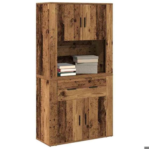 Maison Exclusive - Hög Buffé i Antik Trä 80 x 33 x 150 cm Ingenjörsträ