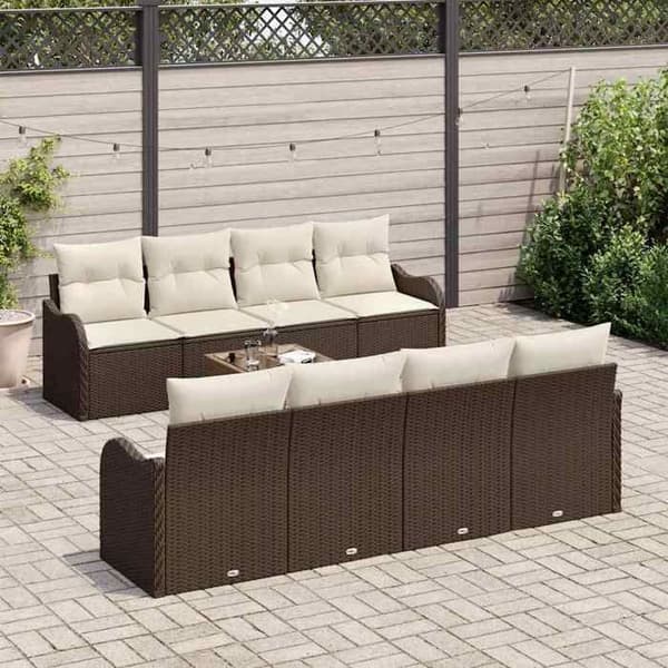 Lounge-soffor - MAISON EXCLUSIVE - Set 9 delar - 8 platser - Poly rattan - Modulär Ej specificerat