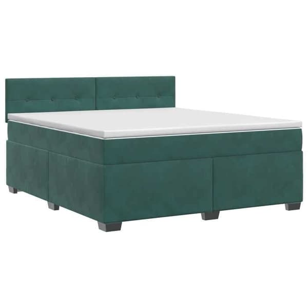 Maison Exclusive - Boxspring säng med mörkgrön madrass 160 x 200 cm Sammet Mörkgrön