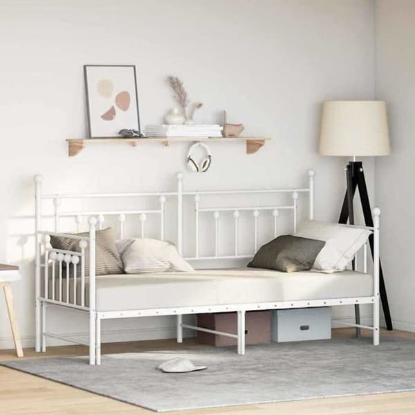 Maison Exclusive - Sängram för dagbädd Vit 80 x 200 cm Stål