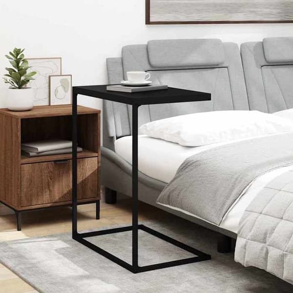 Maison Exclusive - Sort sidebord 55x35x66 cm Ingeniørtræ Svart