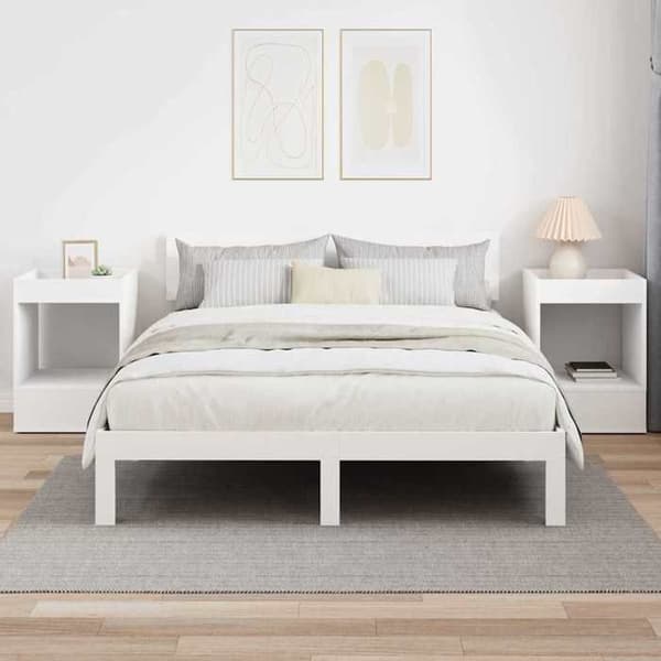 Sidebord - MAISON EXCLUSIVE - Sæt med 2 dele - Hvid - Ingeniørtræ - 40x40x56 cm Vit