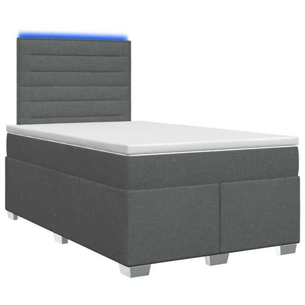 Maison Exclusive - Boxspring säng med madrass Mörkgrå 120 x 200 cm Tyg Mörkgrå
