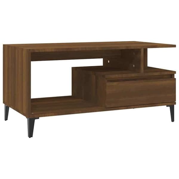 Maison Exclusive - Lavt bord i brunt egetræ 90x49x45 cm Ingeniørtræ