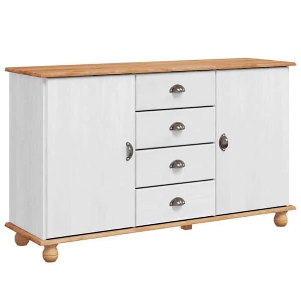 Buffé - EXKLUSIVT HUS - ASKIM - Massivt trä - Vit - 133,5 x 40 x 79 cm