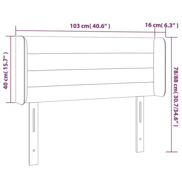 Maison Exclusive - LED-päätyharso Tummanharmaa 103x16x78/88 cm Sametti mörkgrå