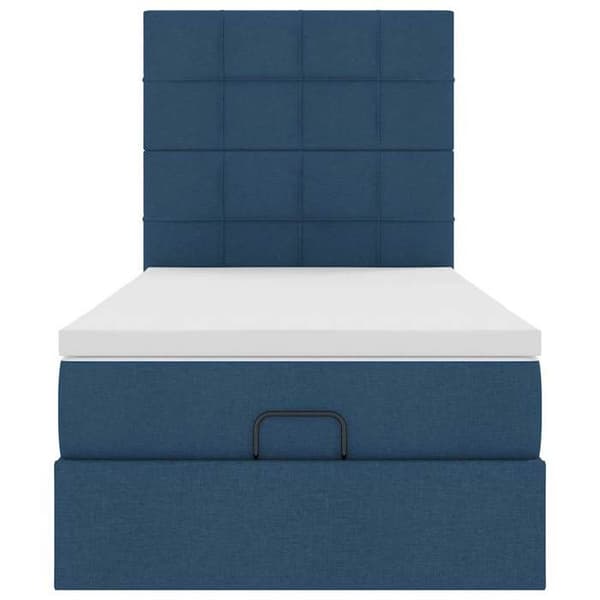 Maison Exclusive - Ottoman sängram med blå madrass 80x200 cm tyg
