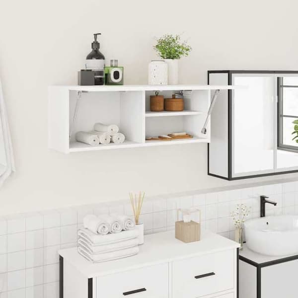 Maison Exclusive - Väggmonterad badrumsskåp vit 80x25x30 cm ingenjörsträ Vit