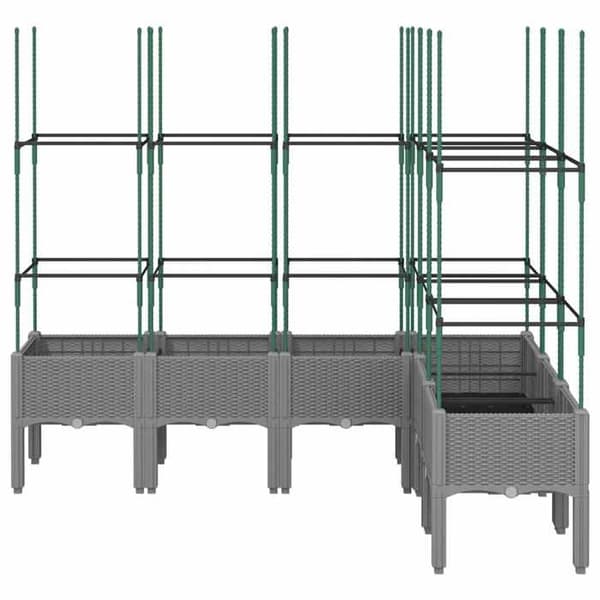 Maison Exclusive - Blomlåda med ljusgrå spaljé 160x120x142,5 cm PP