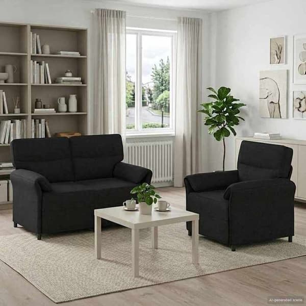 Maison Exclusive - Sæt af 2 sofaer i sort stof