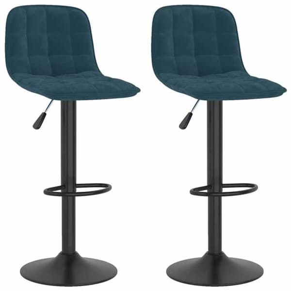 Maison Exclusive - Barstolar set om 2 blå sammet