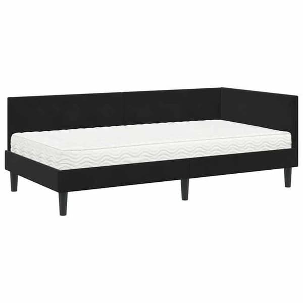 Maison Exclusive - Kulmasänky 2 osaa Musta 80 x 200 cm Sametti Svart
