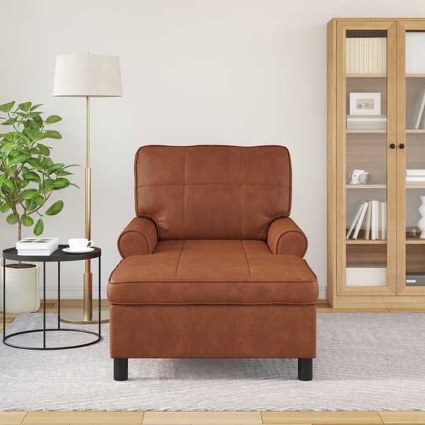 Maison Exclusive - Lang stol Brun Kunstlæder 91 x 157 x 91 cm