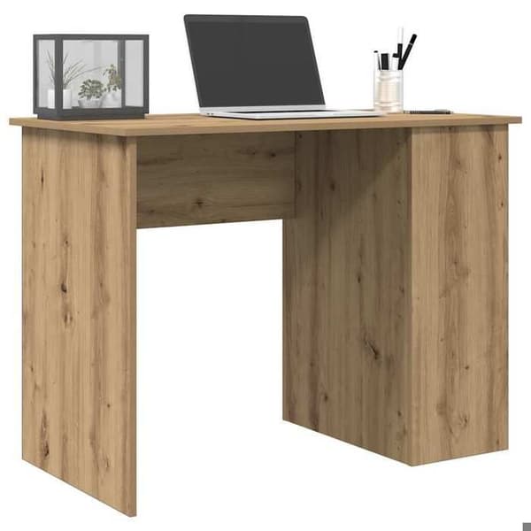 Maison Exclusive - Håndlavet egetræskontor 100x55x75 cm ingeniørtræ Ek (träutseende)