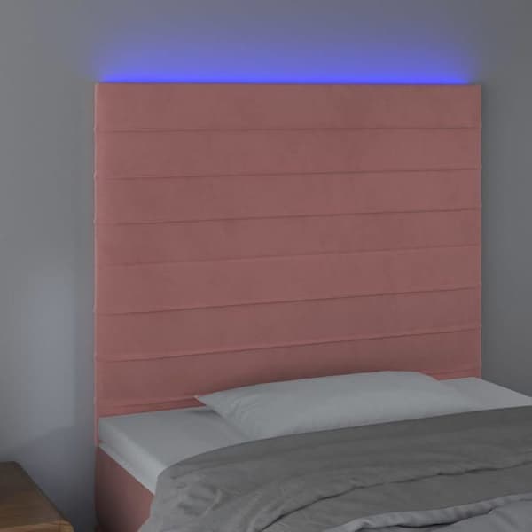 Maison Exclusive - LED-päätyruutu Vaaleanpunainen 90x5x118/128 cm Sametti Ros