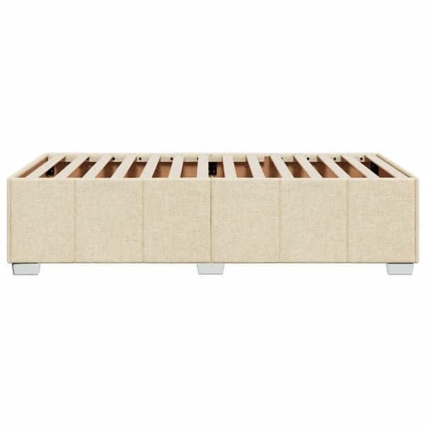 Sengestel - EKSKLUSIV HUS - 90x200 cm - Creme polyesterstof - Lamelseng Grädde