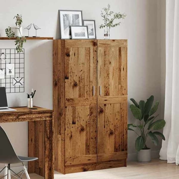 Maison Exclusive - Bibliotek gammalt trä 82,5x30,5x150 cm ingenjörsträ