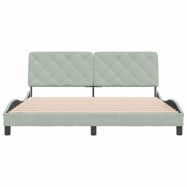 Maison Exclusive - Sängram utan madrass ljusgrå 180x200 cm sammet