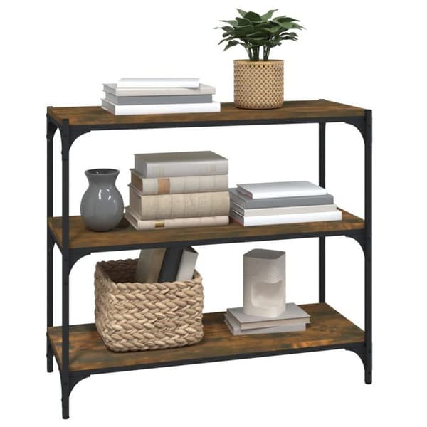 Maison Exclusive - Bibliotek Røget Eg 80x33x70,5cm Ingeniørtræ og stål