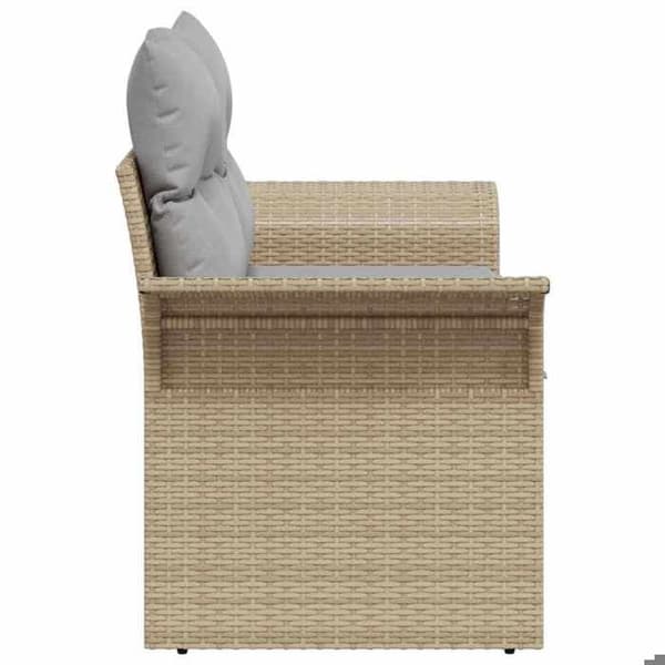 Maison Exclusive - Trädgårdssoffa med beige kudde 141 x 62 x 69 cm polyrotting
