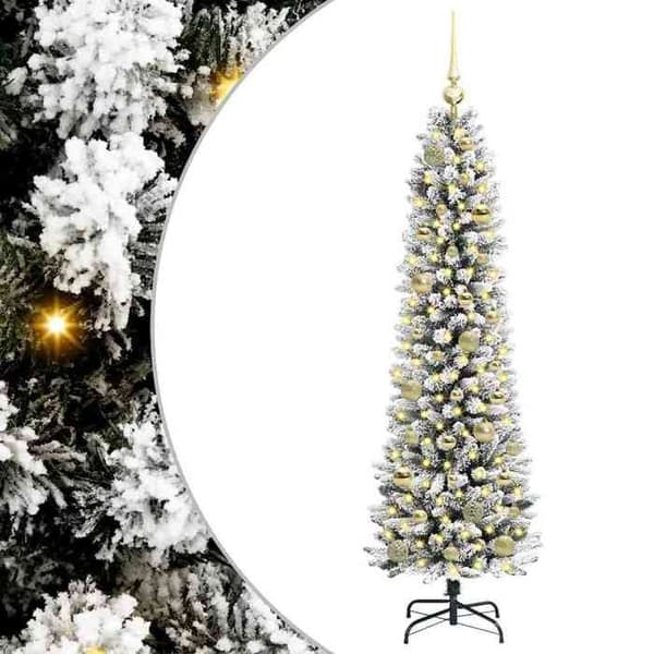 Kunstigt juletræ - EKSKLUSIV HUS - 150 cm - Hvid - Fleksible LED-strips - USB-strømforsyning Vit