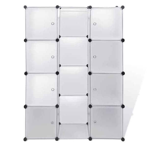Modulär garderob - Exklusivt hem - 9 fack - 109 x 36,5 x 143 cm - Vit Vit