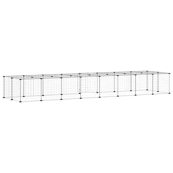 Maison Exclusive - Kæledyrbur med 36 paneler og dør Sort 280x70x35 cm
