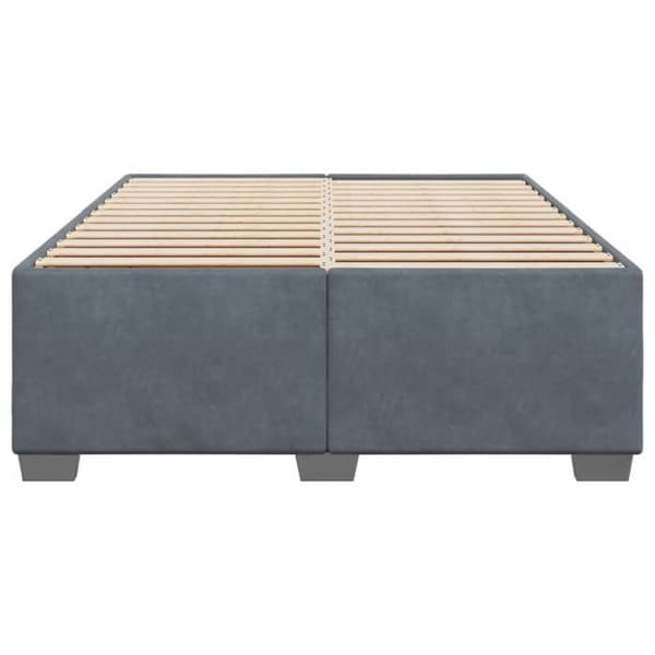 Maison Exclusive - Sengebund uden madras grå mørk 160x200 cm velour mörkgrå