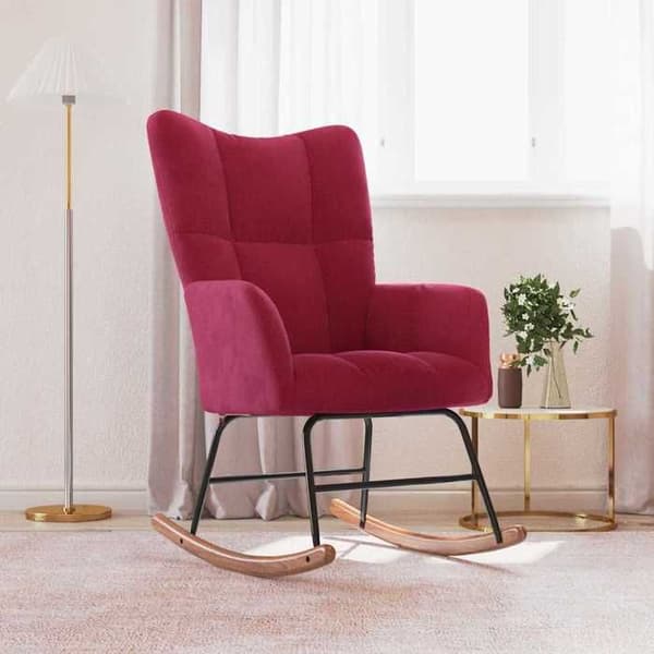 Maison Exclusive - Bordeaux punainen samettinen keinutuoli